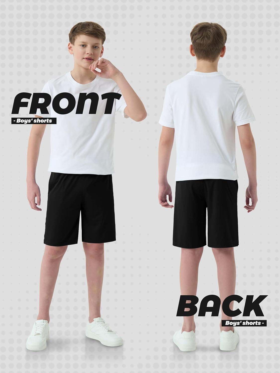 5 Pack Boys Athletic Shorts Basketball Soccer Dry-Fit Shorts with Pockets