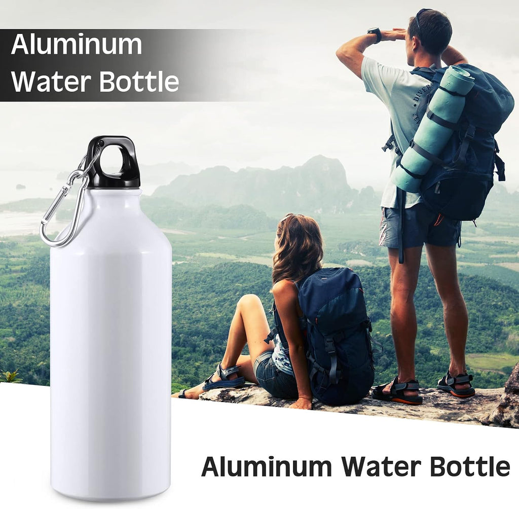 CHENGU 16 Pack Aluminum Water Bottles, 20 oz, Sports Water Bottles, White