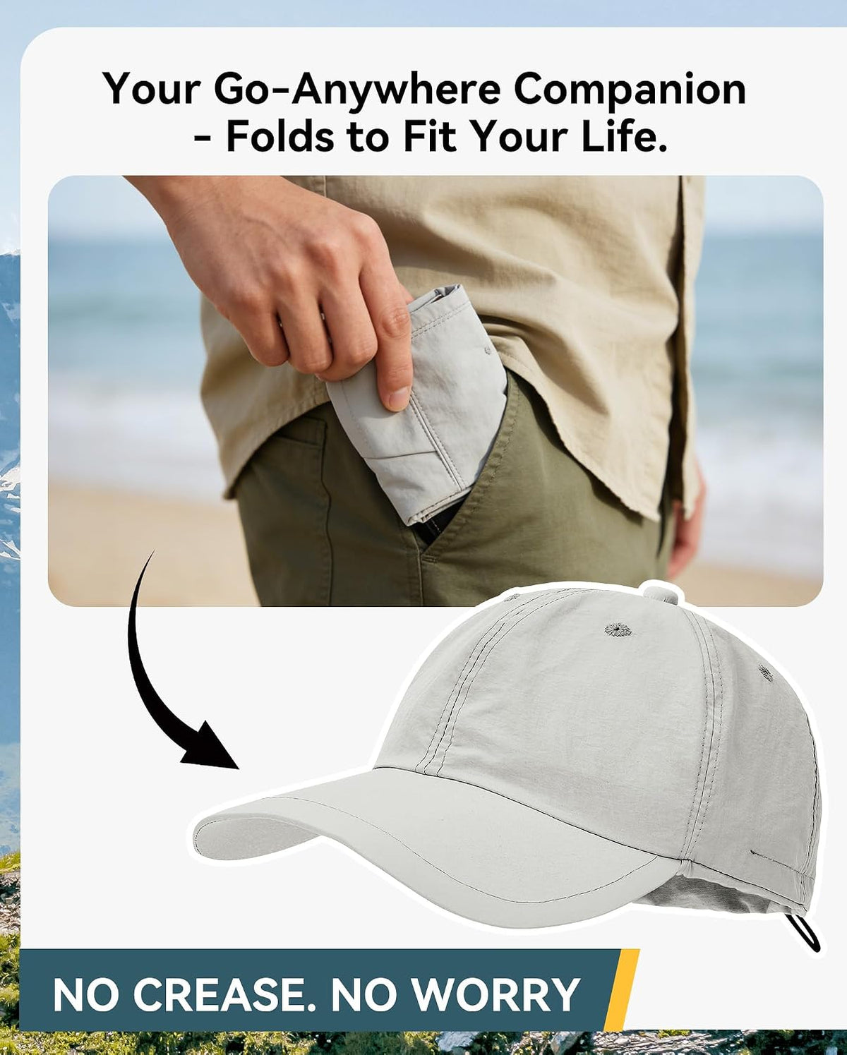 Zando UPF 50+ Sun Hats with Neck Flap for Men, Baseball Cap