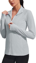 COOrun Women's UPF 50+ Jackets Sun Protection Golf Athletic Jackets Lightweight Full Zip Long Sleeve Shirts with Pockets