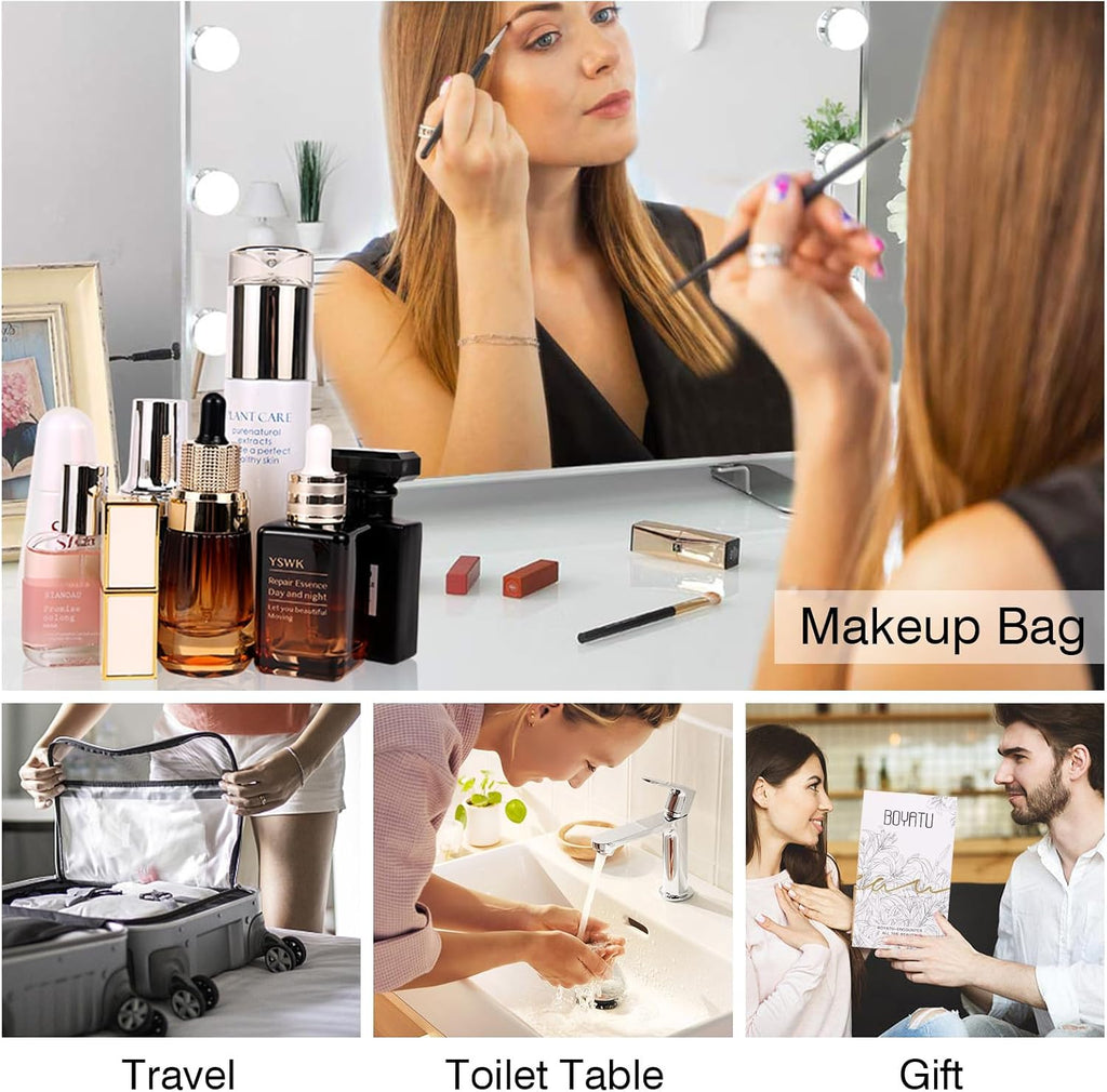 BOYATU Travel Makeup Bags Cosmetic Organizer Bag: 3-Set Make up Bag
