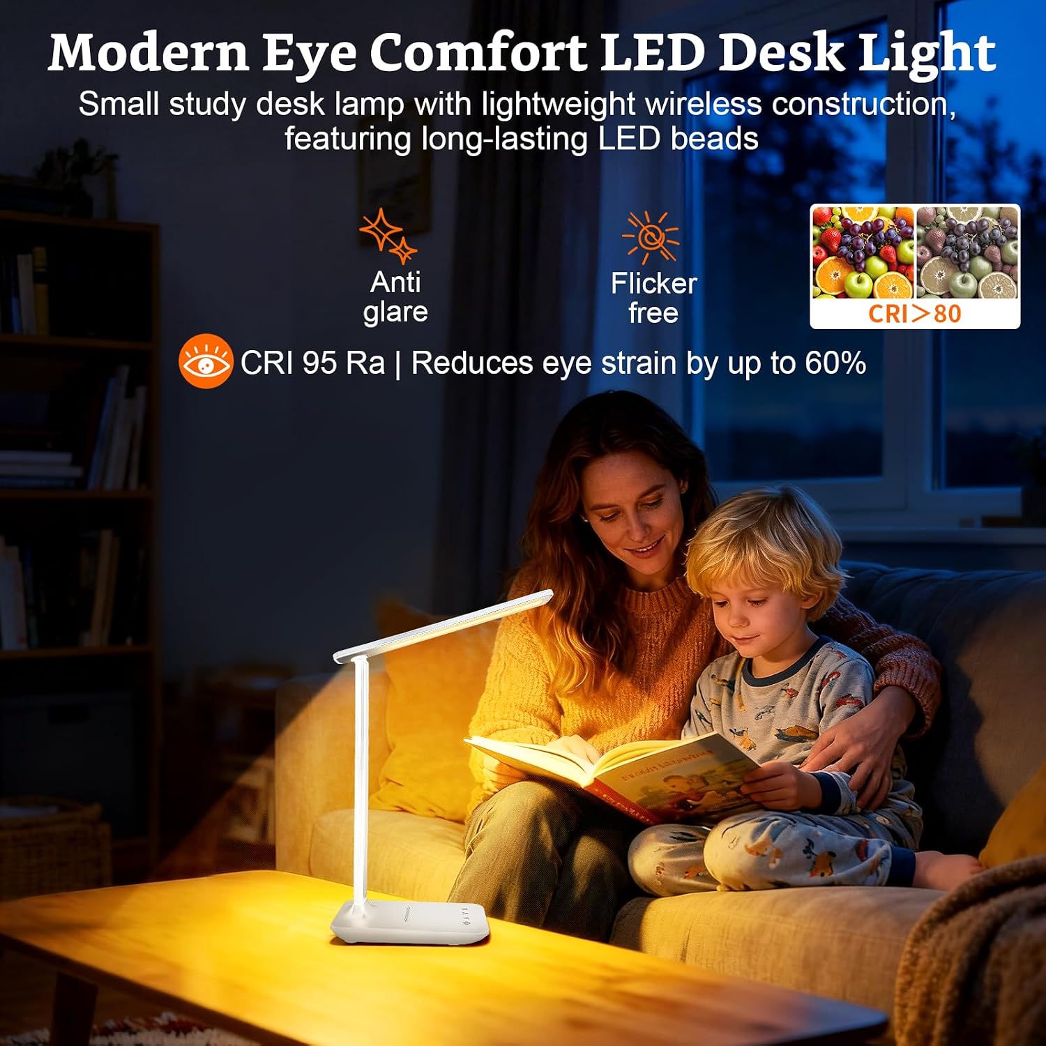 LED Portable Bright Rechargeable Desk Lamp, 4000mah Dimmable Touch Battery Operated Eye-friendly Desk Light With Charger, Adjustable Modern Cordless Table Lamps For Office Home Nail Craft Puzzle White