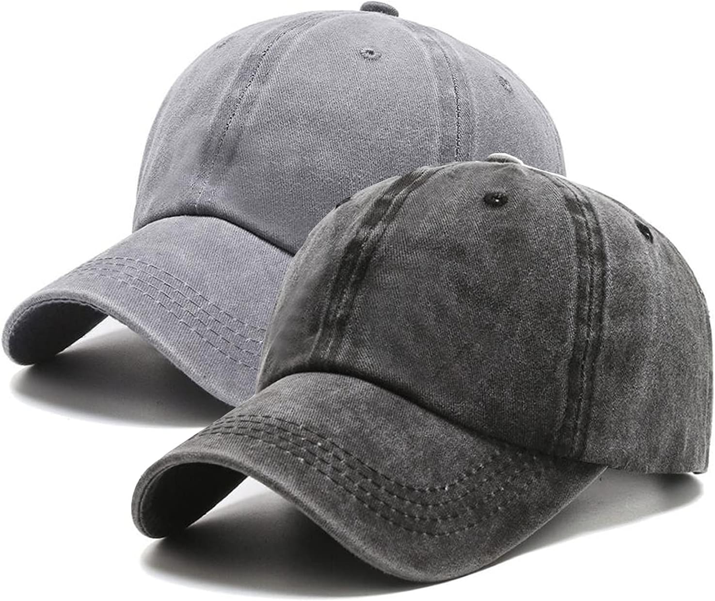 PFFY 2 Packs Vintage Washed Distressed Baseball Cap Dad Hat for Men Women