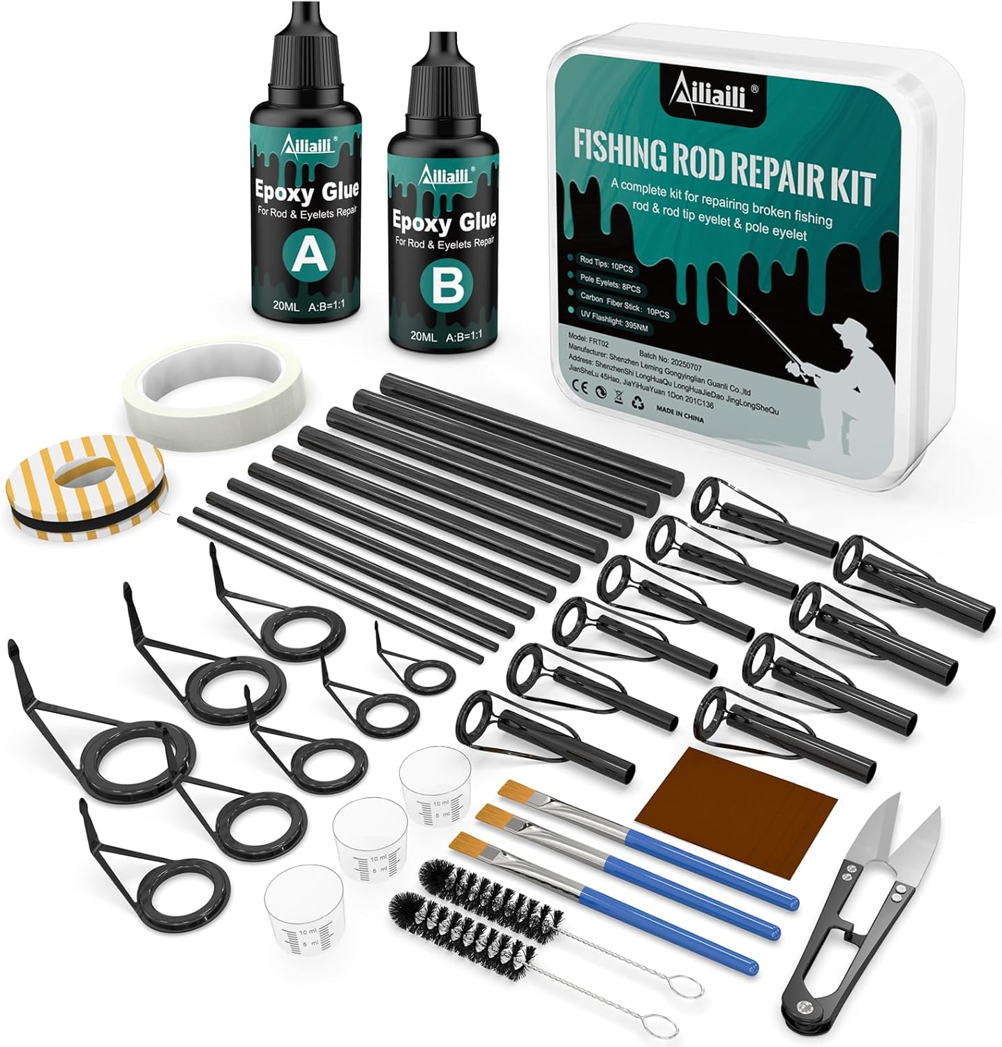 Fishing Rod Repair Kit - 3-in-1 Fishing Pole Complete Supplies Kit