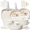 BECIGAR 24PCS Ceramic Pots and Pans Set