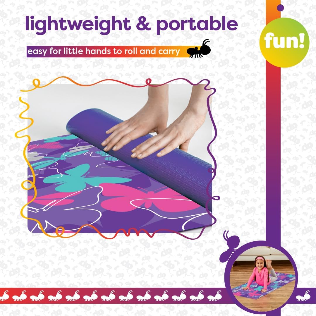 Antsy Pants Kids Yoga Mat - Non-Slip Exercise Mat, 60" x 24", 3mm