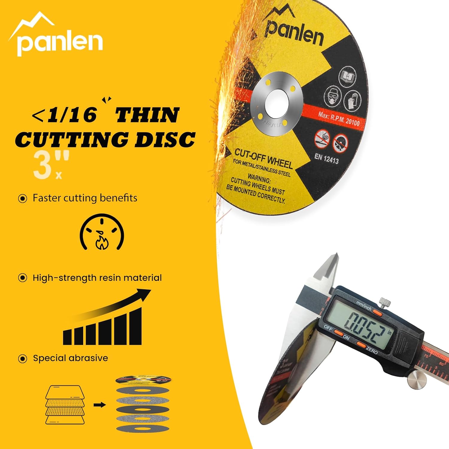 3inch 10 Pack Die Grinder Cutting Disc and Mounting Mandrel Kit 1/4" 3/8" Arbor