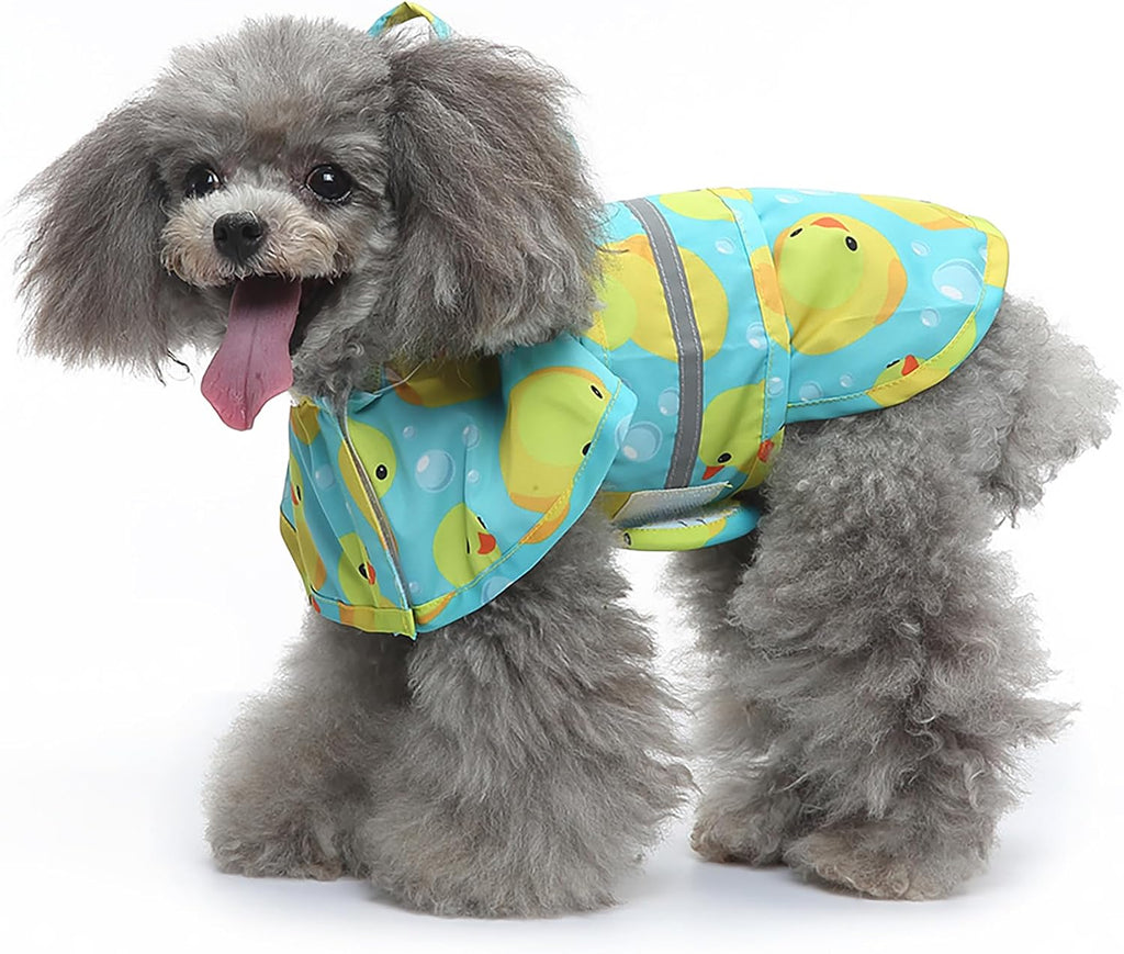 Dog Raincoat Hooded Reflective Waterproof Slicker Poncho