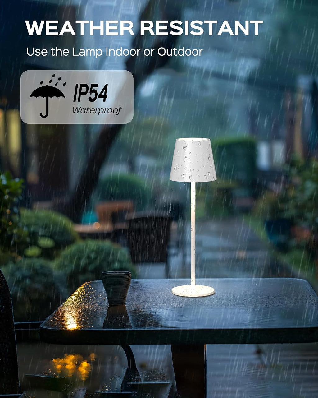 JACKYLED Cordless Table Lamps Rechargeable, 3 Height, 5000 Capacity