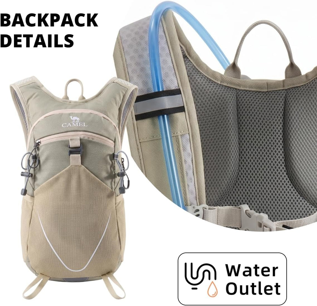 CAMEL Small Hiking Backpack for Women Men Lightweight Travel Daypack Cycling Bag Water Resistant Sports Backpacks