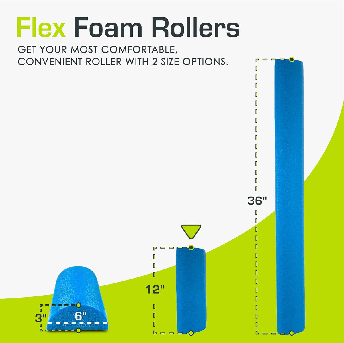 ProsourceFit Flex Foam Rollers for Muscle Massage, Physical Therapy, Core & Balance Exercises Stabilization