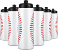 Yaomiao Baseball Water Bottle Bulk Reusable Sports Bottle 20 oz Squeeze Baseball Accessories Gifts School Sports