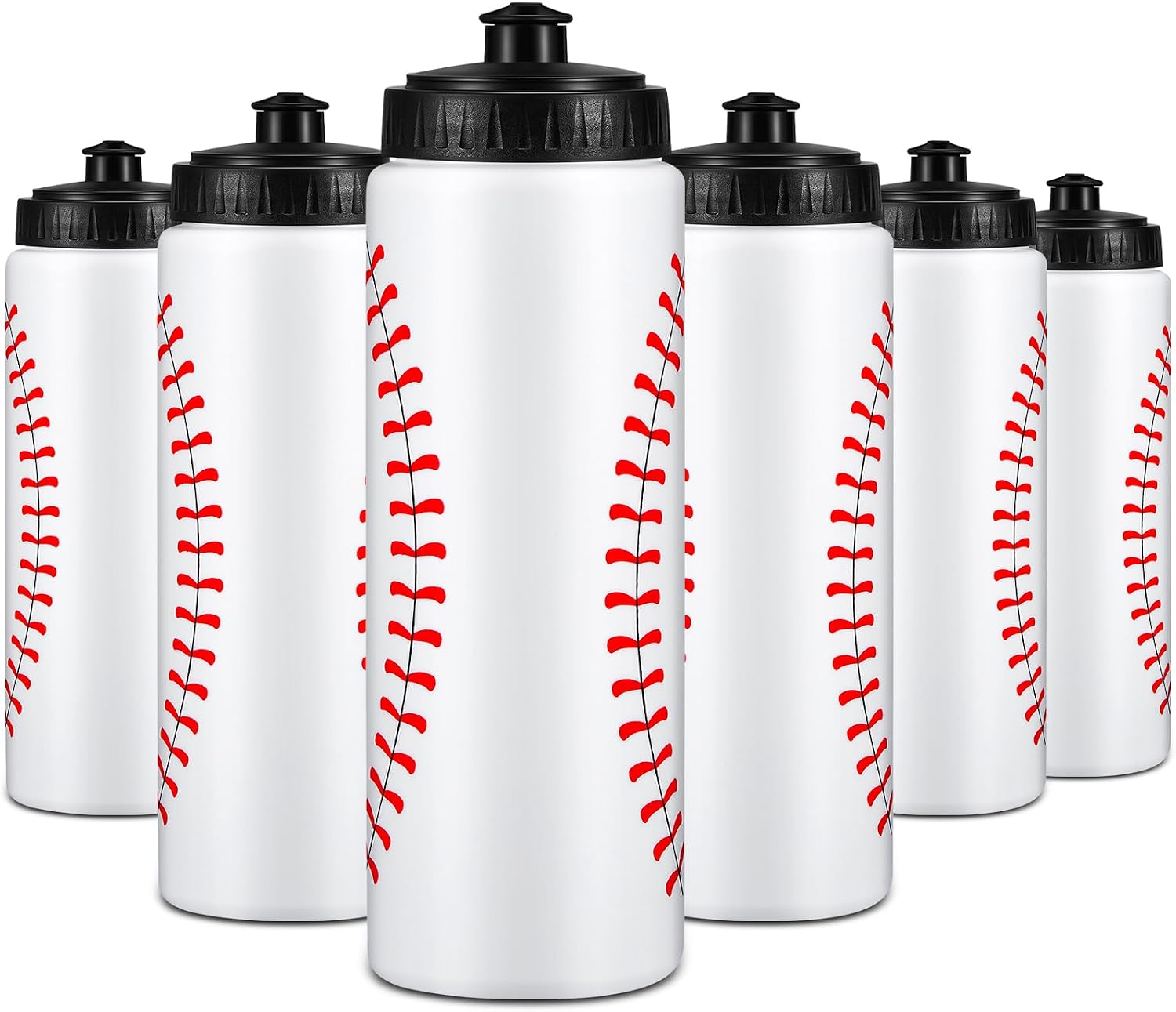 Yaomiao Baseball Water Bottle Bulk Reusable Sports Bottle 20 oz Squeeze Baseball Accessories Gifts School Sports