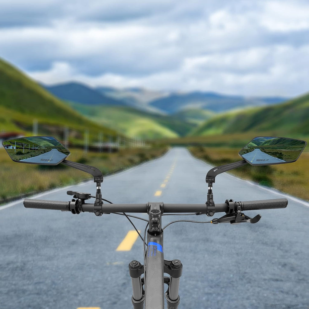 2 Pack Bike Mirrors, eBike Mirrors for Handlebars (Blu-ray Version)