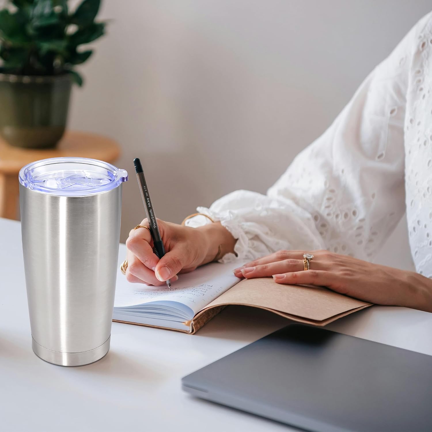 20oz Tumbler Stainless Steel Tumbler Coffee Tumbler with Lid SS, 4P