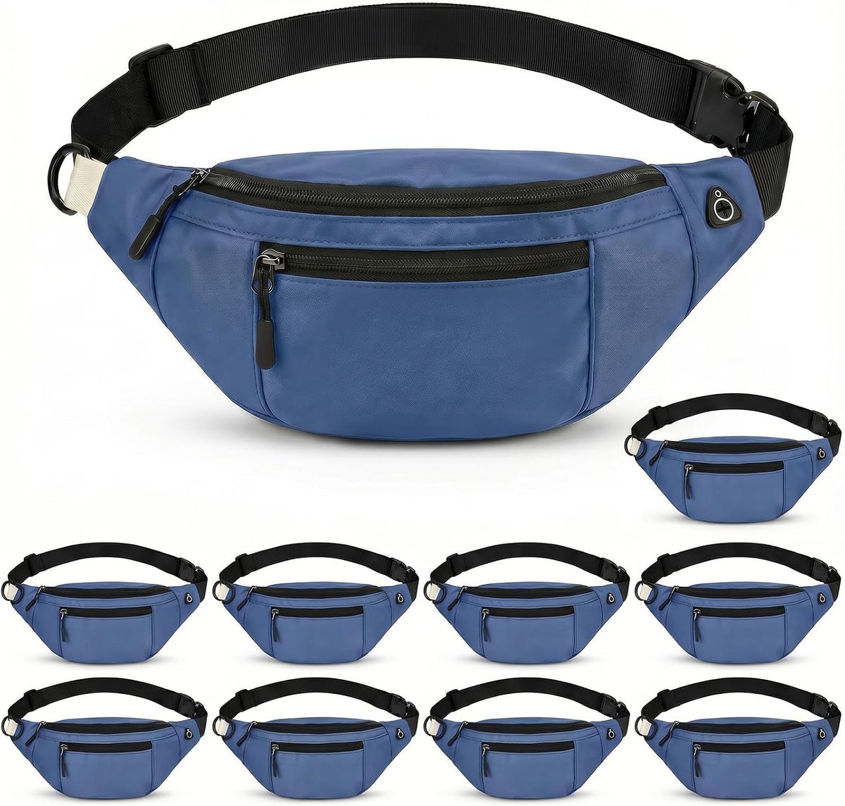 10 Pack Light Green Fanny Packs Bulk for Men and Women, Crossbody Waist Bag