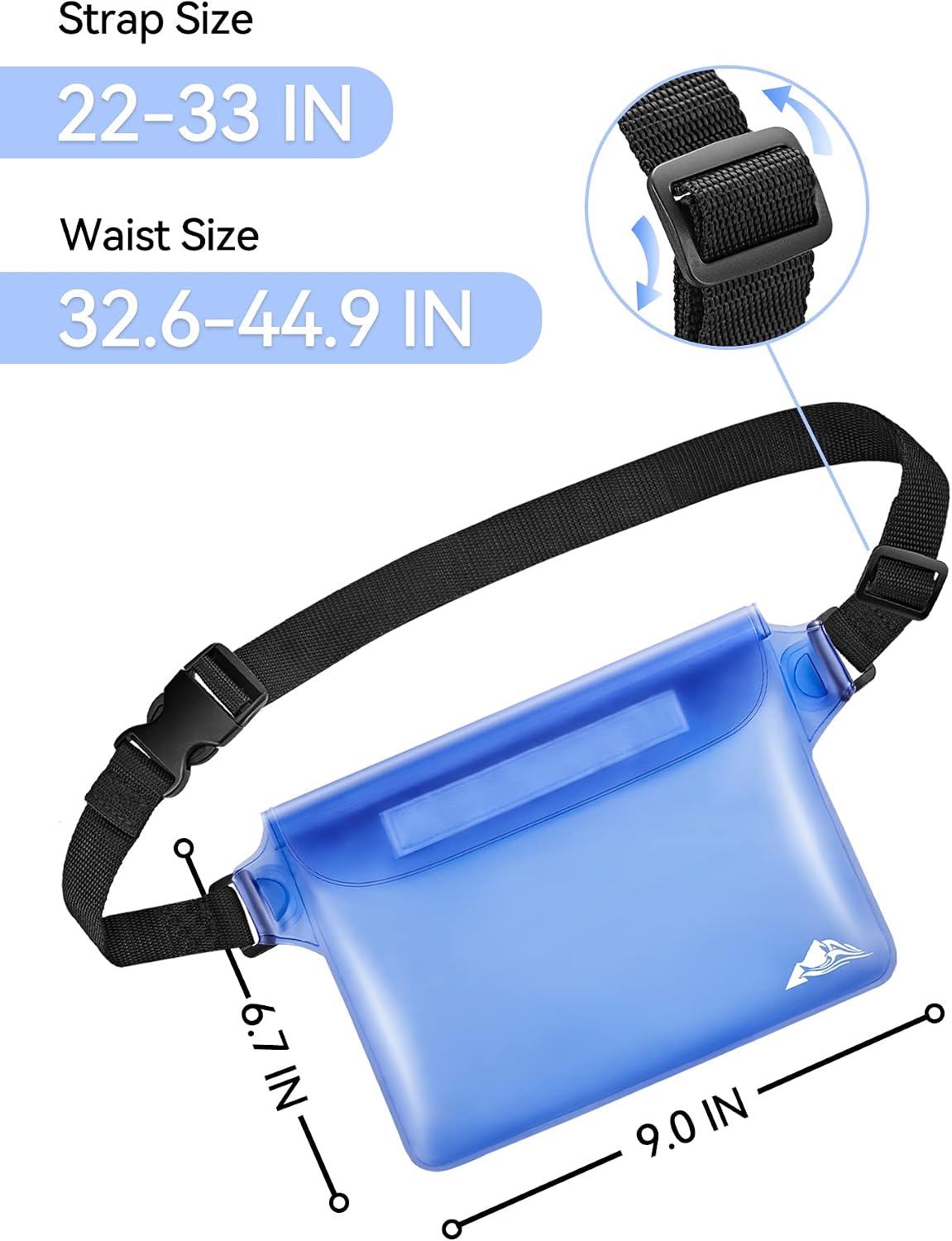 HEETA 2-Pack Waterproof Fanny Pack Pouch Dry Bag for Phone Passport Purse