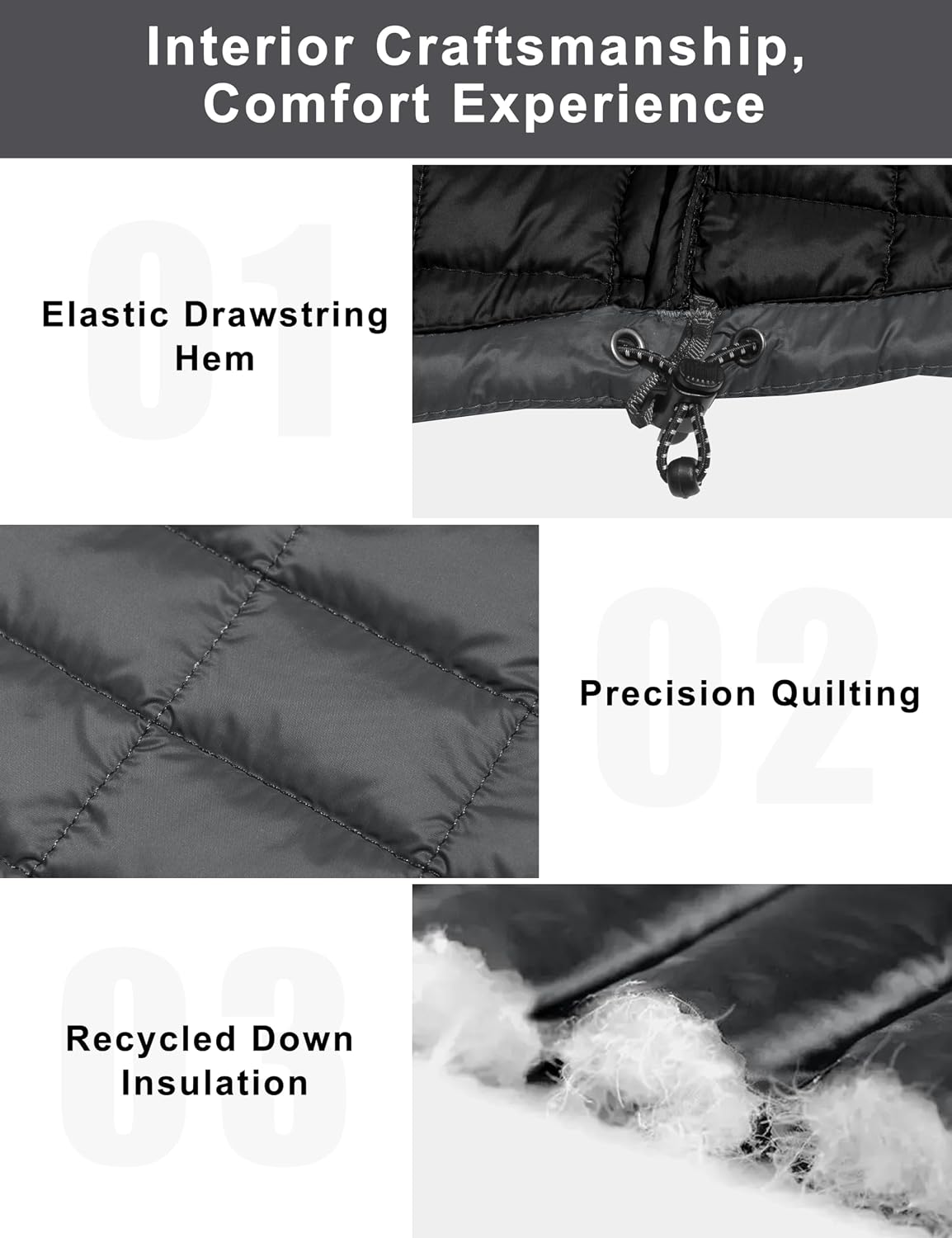 Little Donkey Andy Men's Puffer Vest, Lightweight Warm Sleeveless Jacket for Hiking Travel Golf