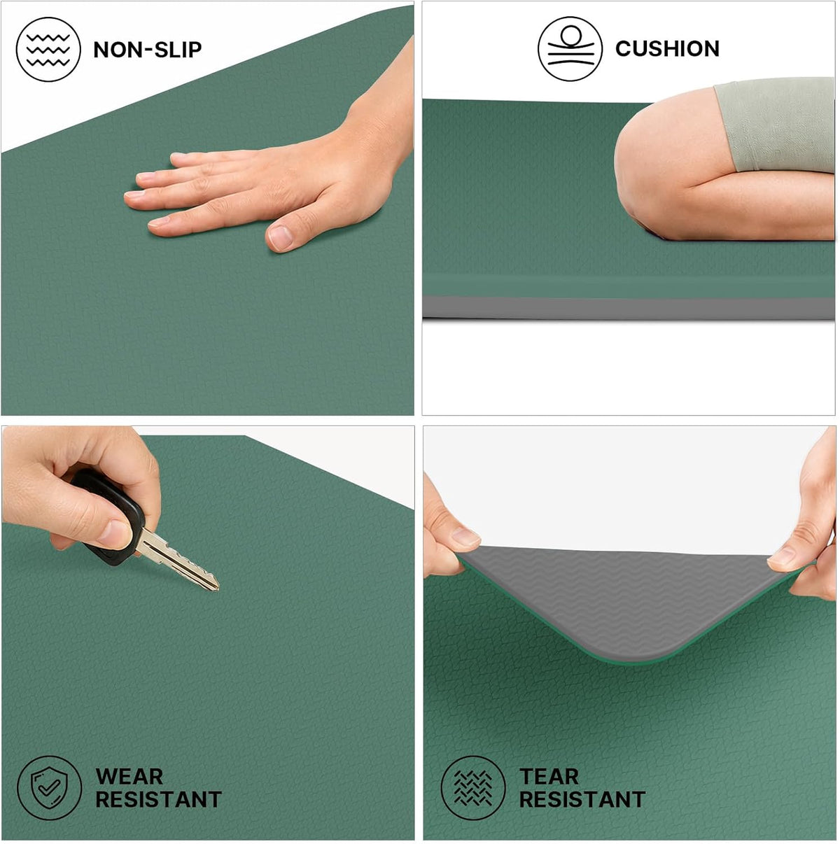Yoga Mat TPE 72"x31.5"x0.31" Thick Non Slip Exercise Mat