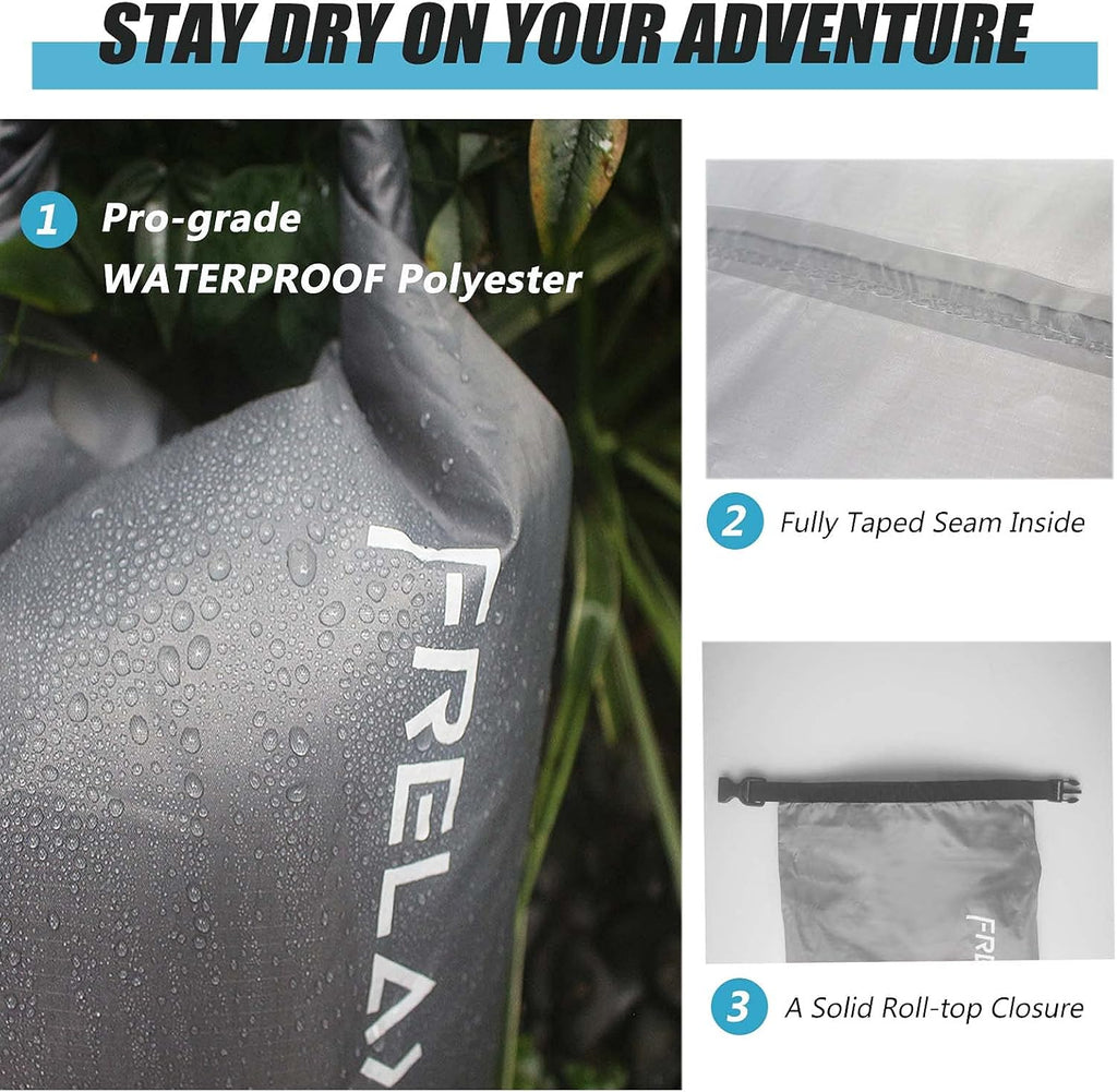 Frelaxy Dry Bag 3 Pack, Ultralight Waterproof Dry Sack for Outdoor Use