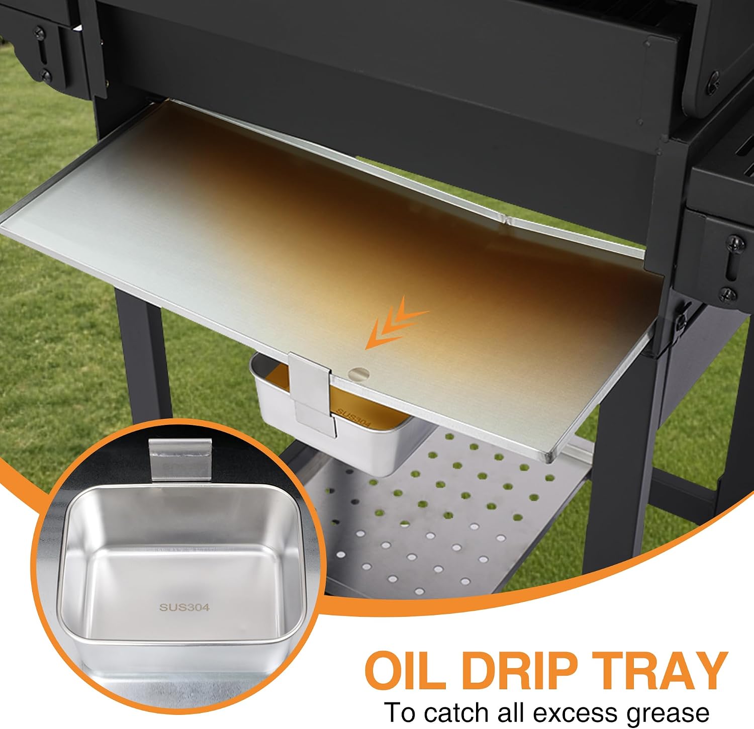 Propane Gas Grill with Folding Side Tables, 3-Burner Gas Grill with Cast Iron Grates and Stainless Steel Griddle Pan, Outdoor BBQ Grill Portable with Wheels 30,000 BTU Output