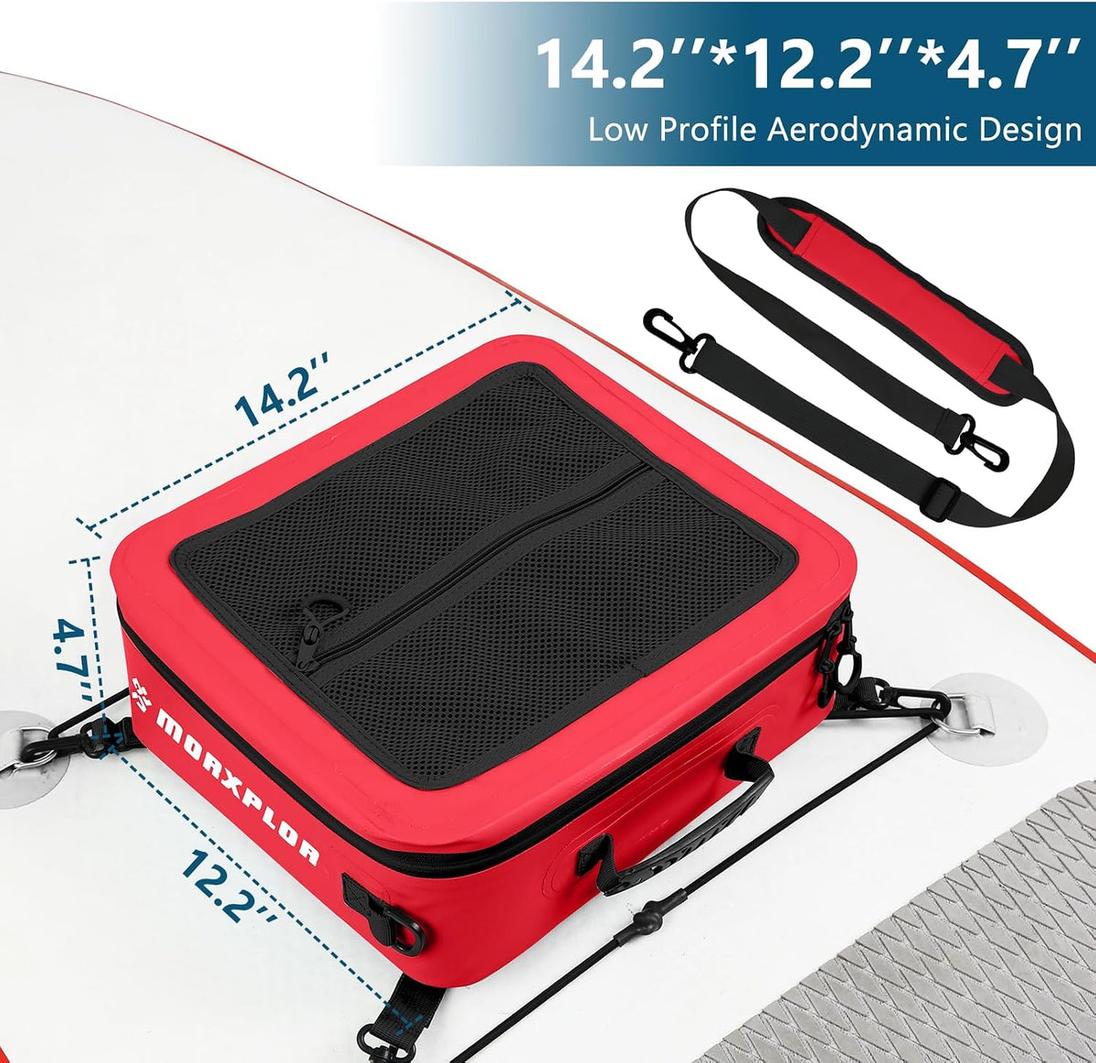 MORXPLOR Waterproof PVC Paddleboard Cooler Deck Bag - 12 Can Soft Insulated Cooler for Paddleboarding, Camping, Kayaking
