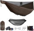 onewind 11ft Camping Double Hammock with Mosquito Net and Ridgeline, Brown