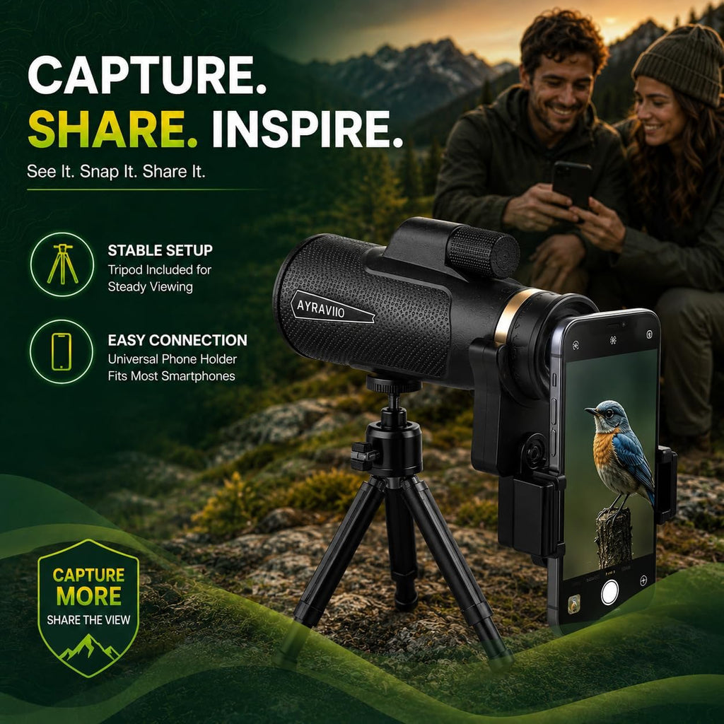 Birthday Gifts for Men Dad Husband Teen, 12x60 Monocular for Outdoor Hiking