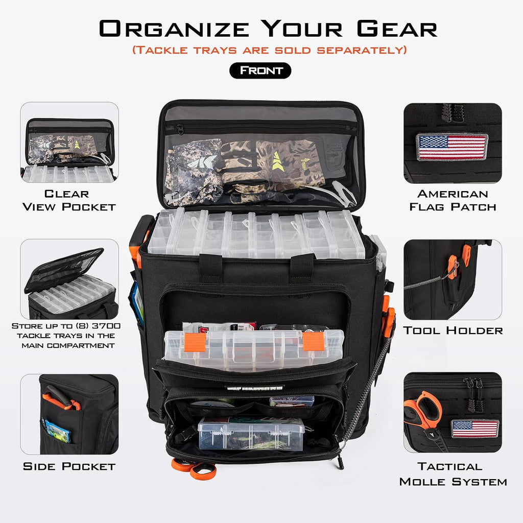 KastKing KarryAll Fishing Tackle Bag, Saltwater & Freshwater Gear Storage