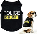 Dog Costumes, K9 Police Shirt, Pet Summer Soft Cotton Clothes for Halloween
