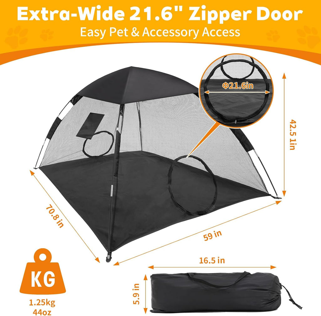 GEERTOP Portable Pet Tent for Cats Outdoor Camping Playpen Sunshade Cat Enclosures for Indoor Kittens Rabbits Guinea Pigs Small Animals Mesh House