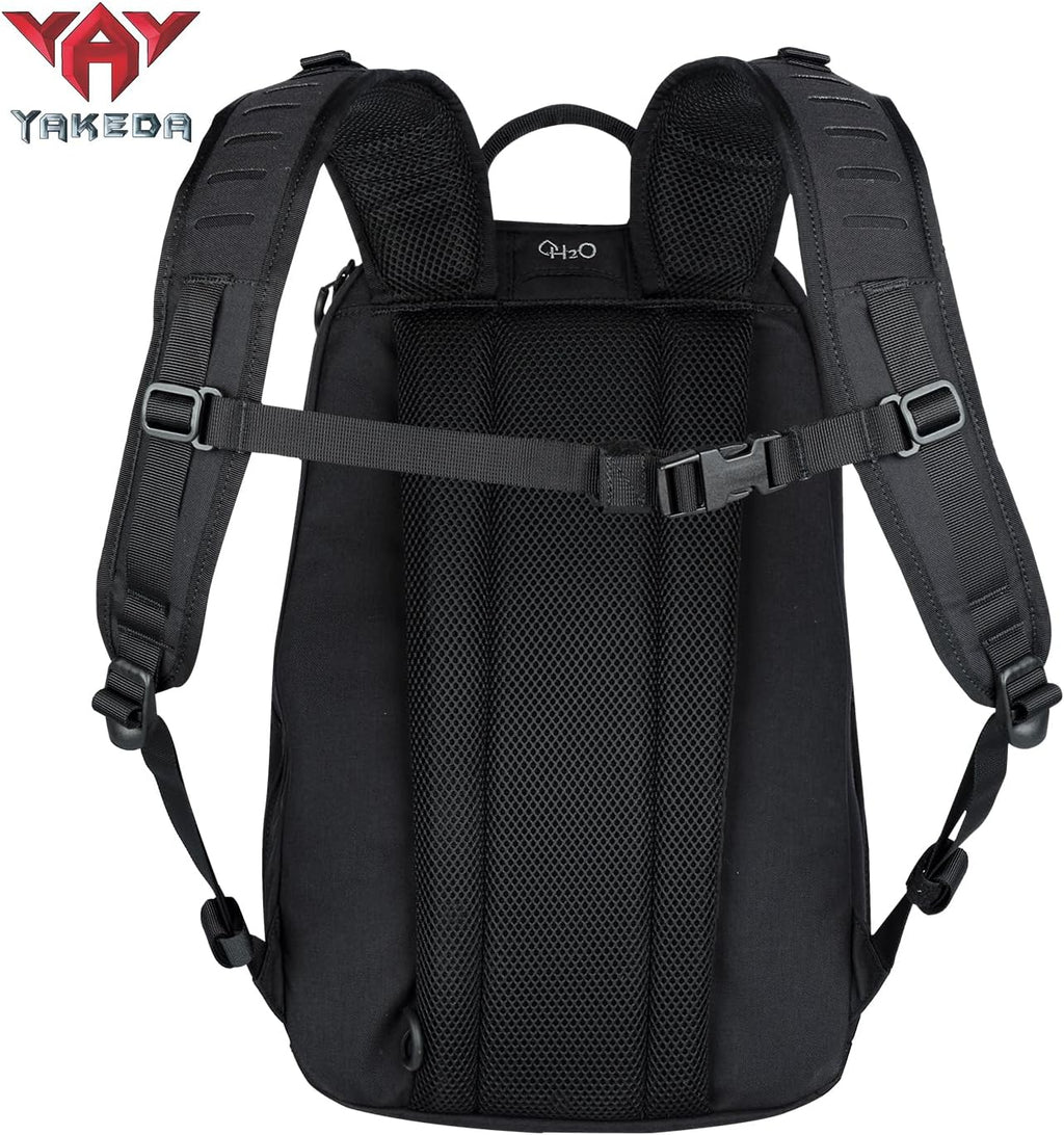 vAv YAKEDA 500D NylonTactical Military Backpack for Men,Fit 12.6-15.6 inches Laptop, Daily Bag for Hiking,hunting,running（Black）