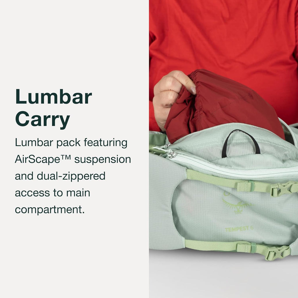Osprey Tempest 6L Women's Lumbar Hiking Waist Pack - Fanny Pack with Water Bottle Holders