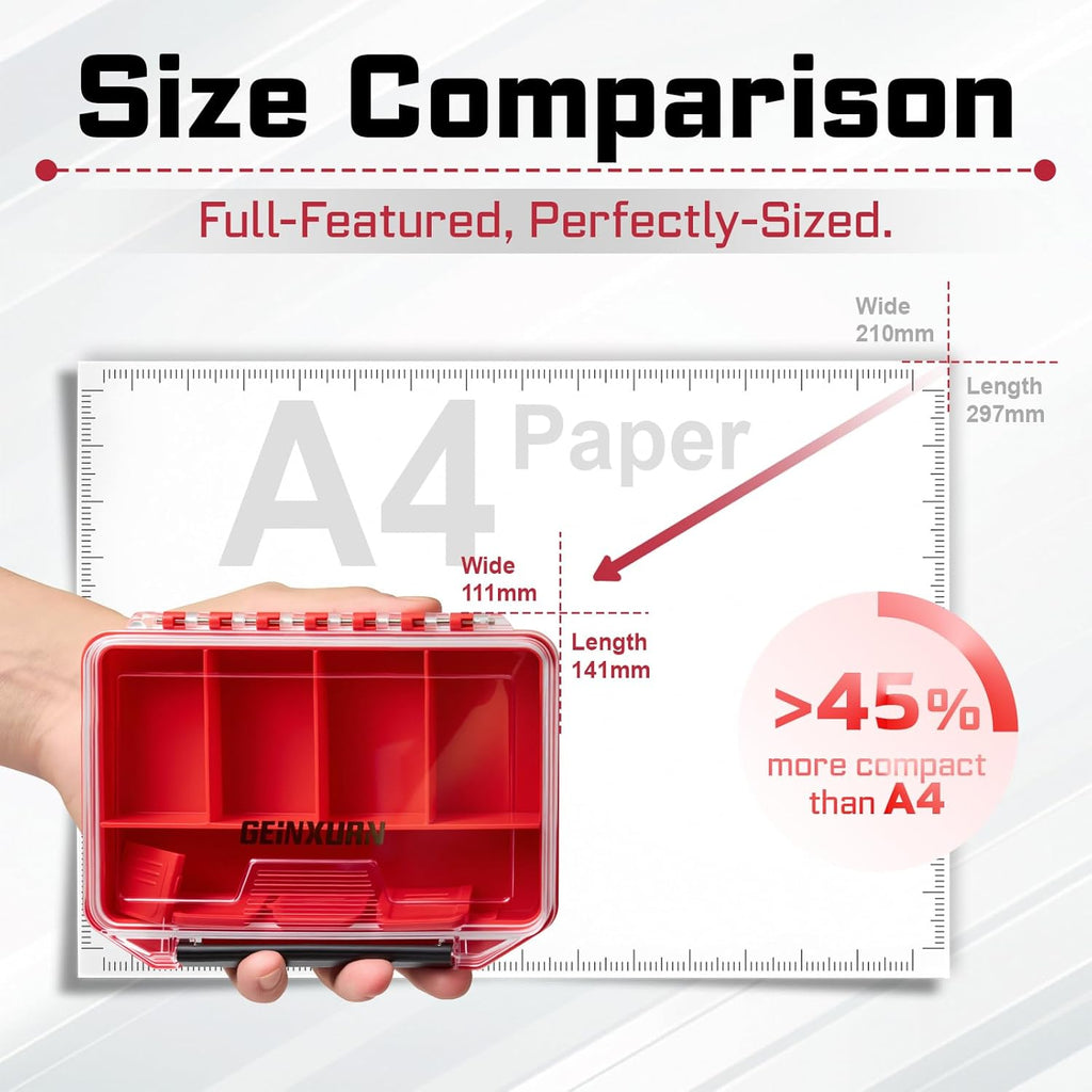 Geinxurn IPX4 Waterproof Small Storage Parts Organizer, Small Parts Case with Removable Dividers, Screwdriver Bit Set Box(2 Boxes)