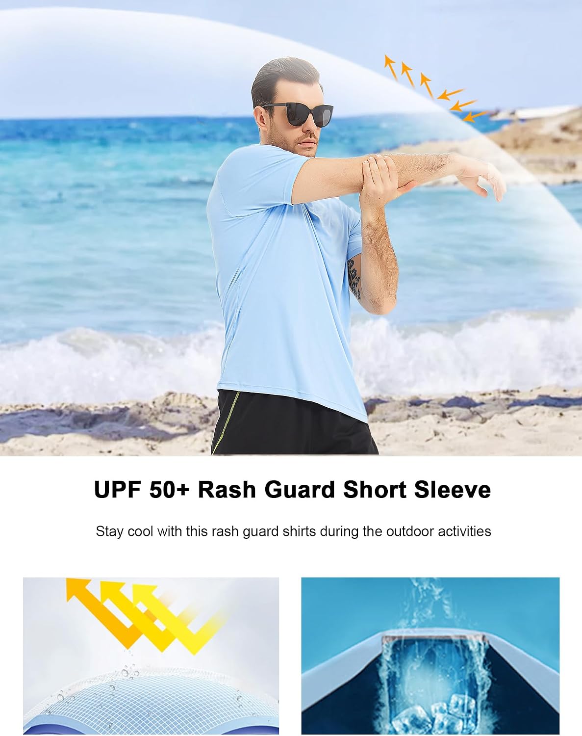 Kinglaman 1/4/5/6 Pack Men's Workout Gym Dry Fit Short Sleeve T Shirts