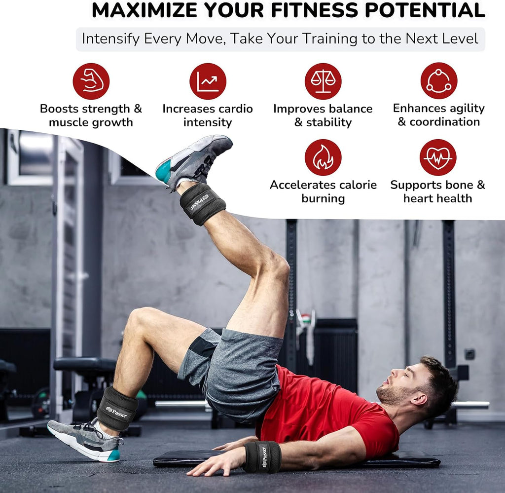 Ankle Weights for Women & Men, Wrist Weights, A Pair of 1/2/3/4/6/8/10 lbs
