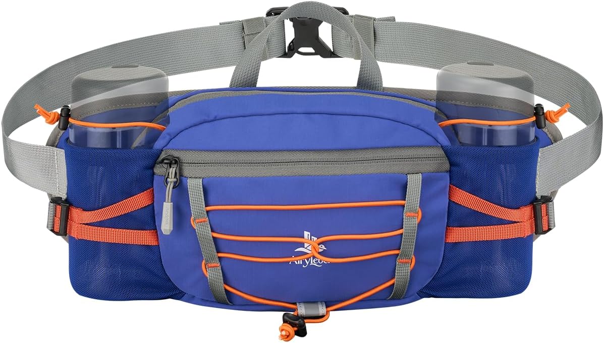 Fanny Pack with 2 Water Bottle Holder for Women Men, Waist Bag