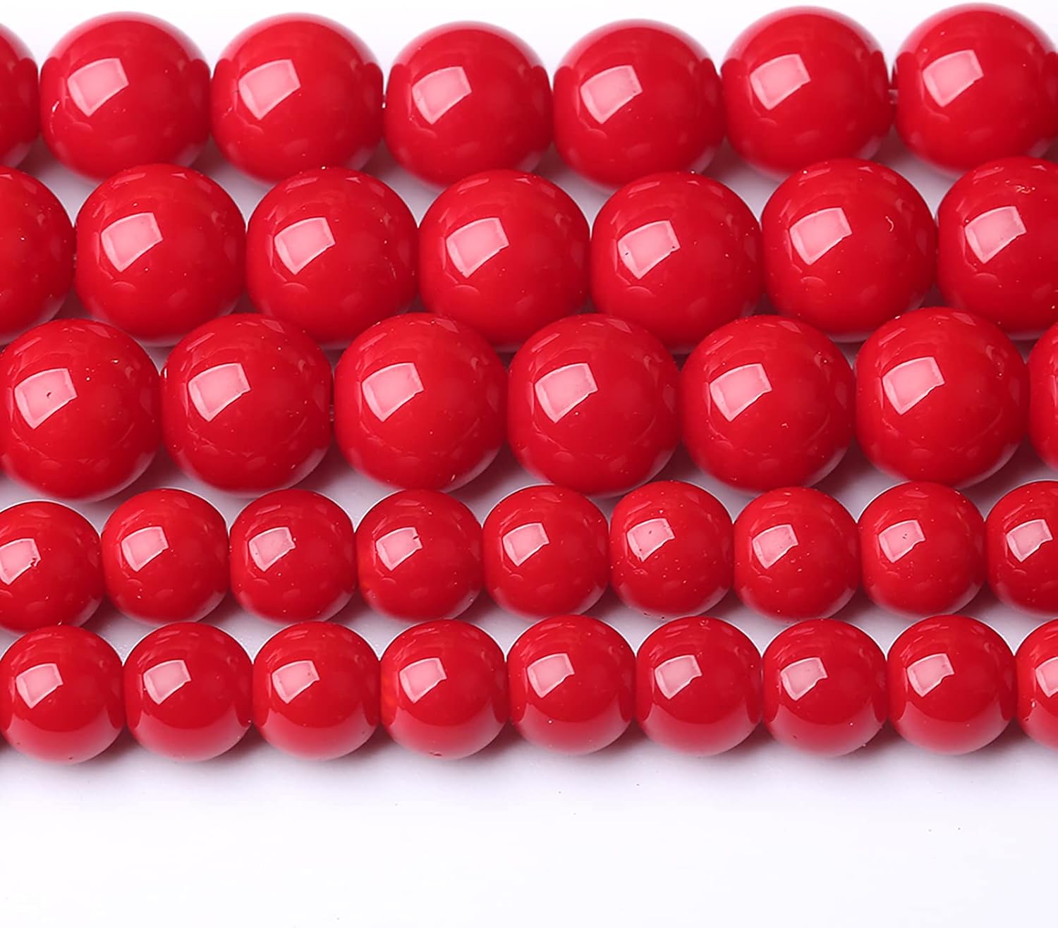 12MM 32PCS Red Glass Round Spacer Loose Beads for Jewelry Making 15 inches DIY Bracelet Necklace