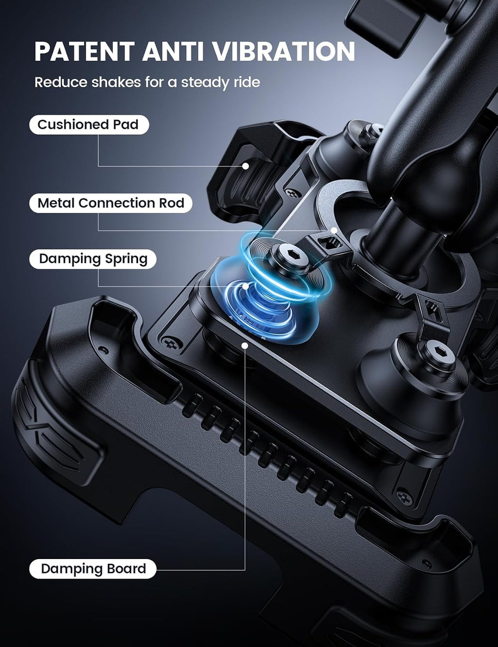 Lamicall Motorcycle Phone Mount Holder with Dual Vibration Dampener