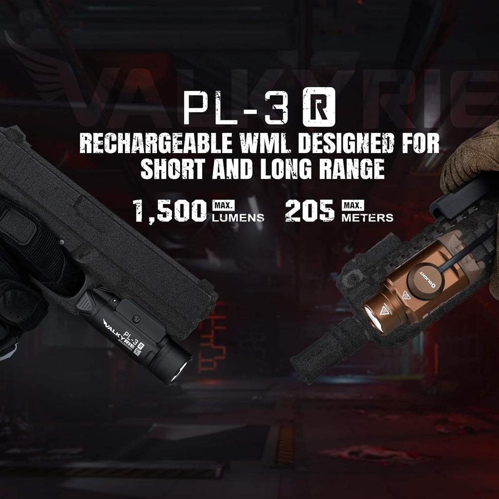 OLIGHT PL-3R Valkyrie 1500 Lumens Rechargeable Rail Mounted Weaponlight
