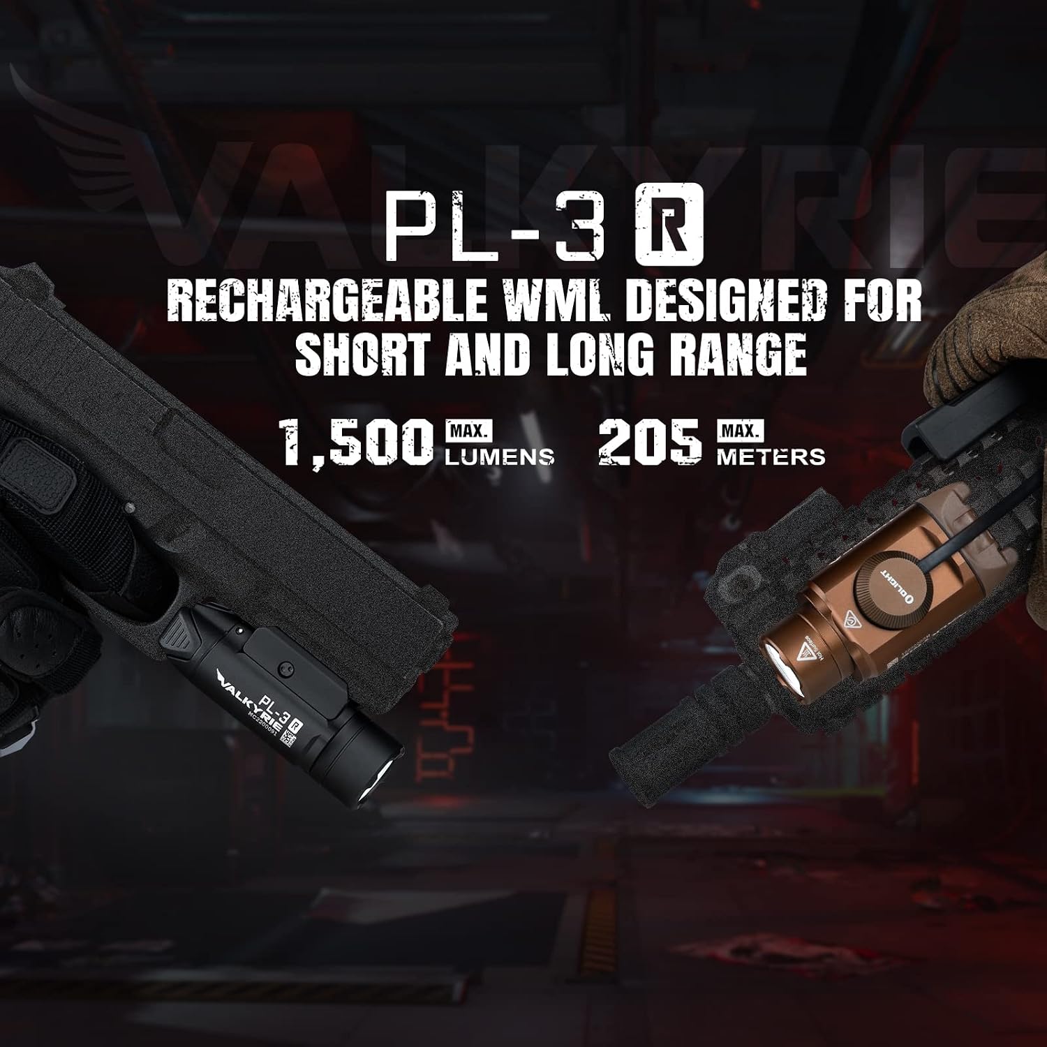 OLIGHT PL-3R Valkyrie 1500 Lumens Rechargeable Rail Mounted Weaponlight