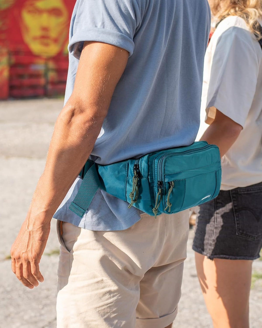WATERFLY Fanny Pack Waist Bag: 2.5L Large 5 Zipper Pockets for Women Men