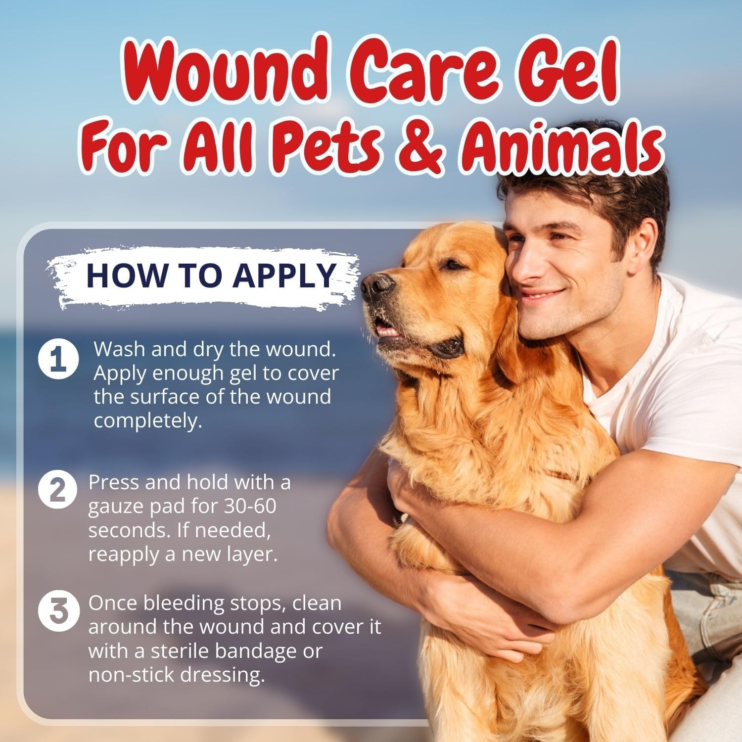 Dog Wound Care Gel for Pets, Styptic Powder Alternative