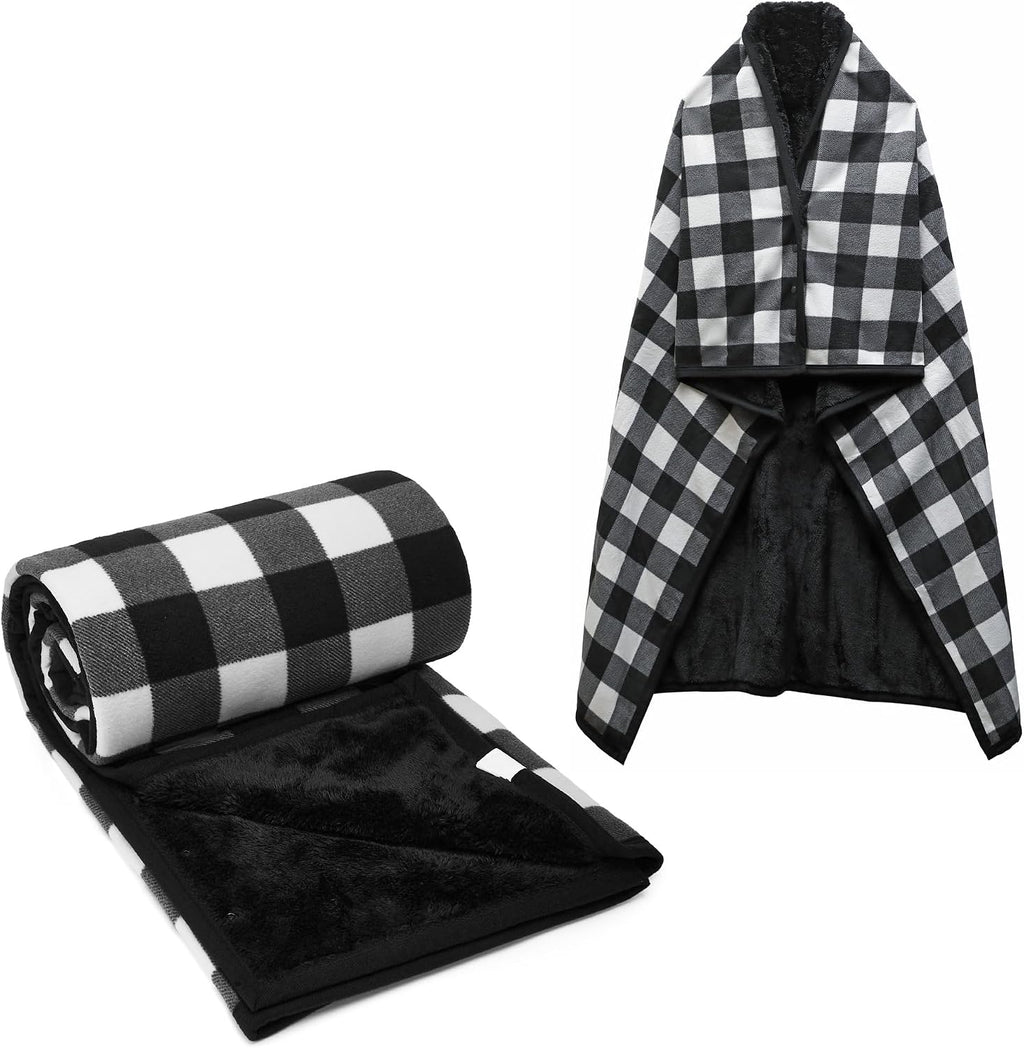 forestfish Fleece Wearable Blanket Oversized, Comfy Lightweight Lap Blanket Poncho Throw With Buttons, 63“x 55” (Grey, Medium(55”x39”))