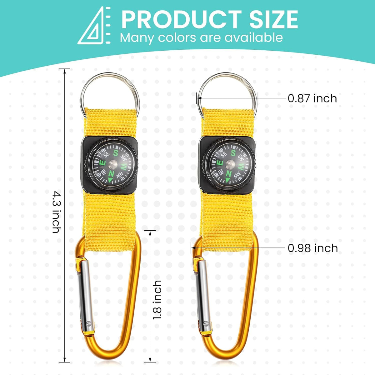 TOODOO 36 Pieces Compass Keychain Bulk, Mini Pocket Compasses Keychain