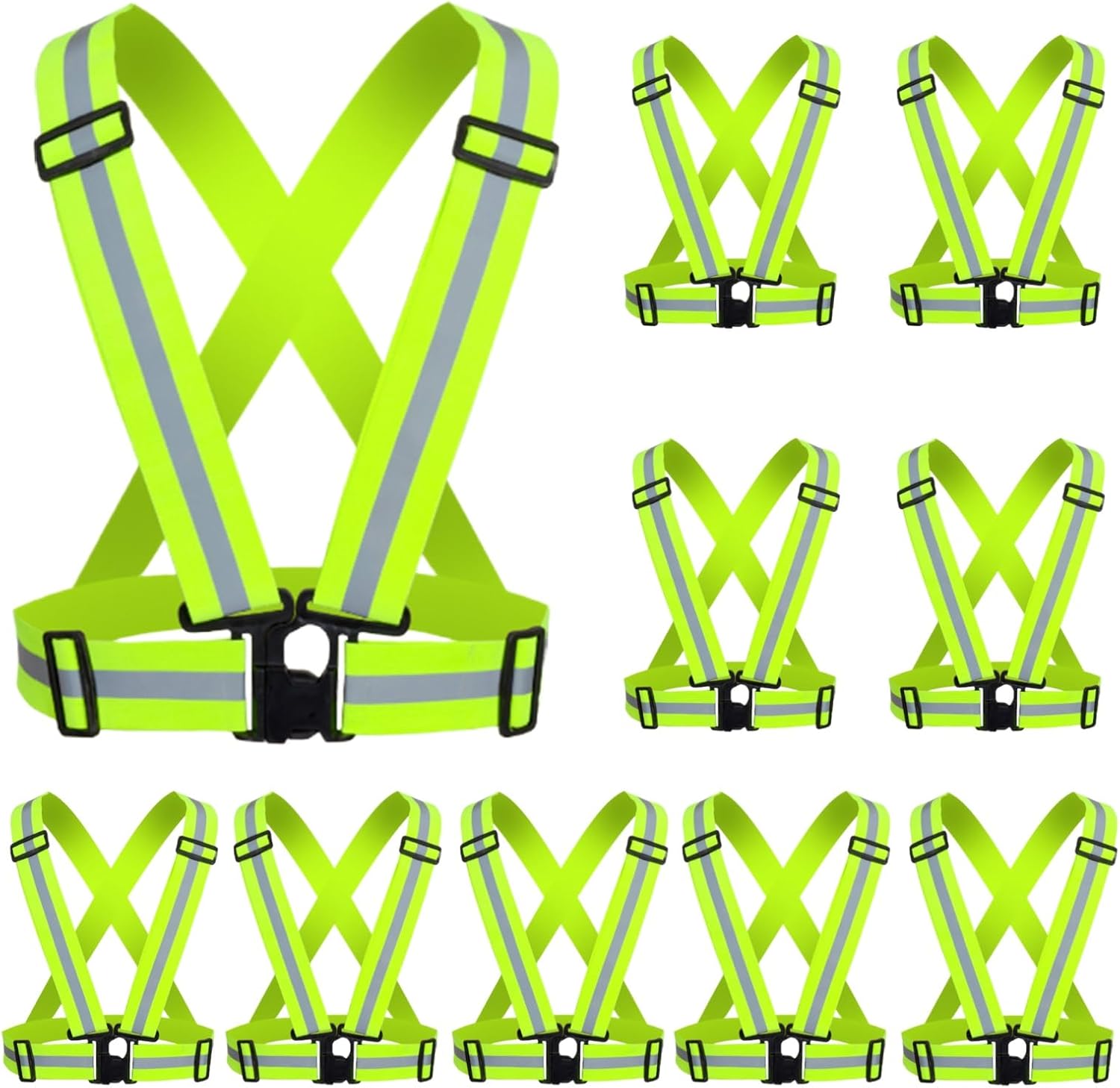 Reflective Vest, High Visibility Safety Vest Straps Reflective Gear for Night Running Walking Cycling for Men Women Kids