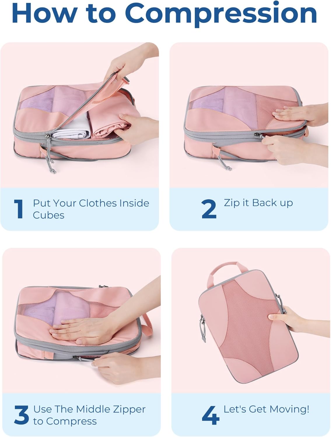 Bagsmart Compression Packing Cubes, Travel Bag Cruise Ship Essentials