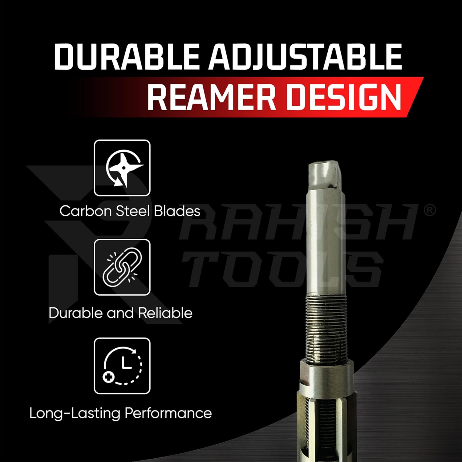 Adjustable Hand Reamer Tool H4 to H14 Sizes - 15/32" to 1-1/2” Reaming Tool for Precise Hole Finishing with 6 Carbon Steel Blades - Hand Tools Reamers for Metal & Wood - 11.90mm - 38.10mm