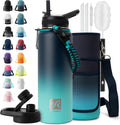 DYSANKY Insulated Water Bottle | Thickened Stainless Steel Vacuum Metal | Portable Sports Water Jug for Gym and Hiking with Straw, Carrier Bag, Handle Strap | BPA-Free 40 oz
