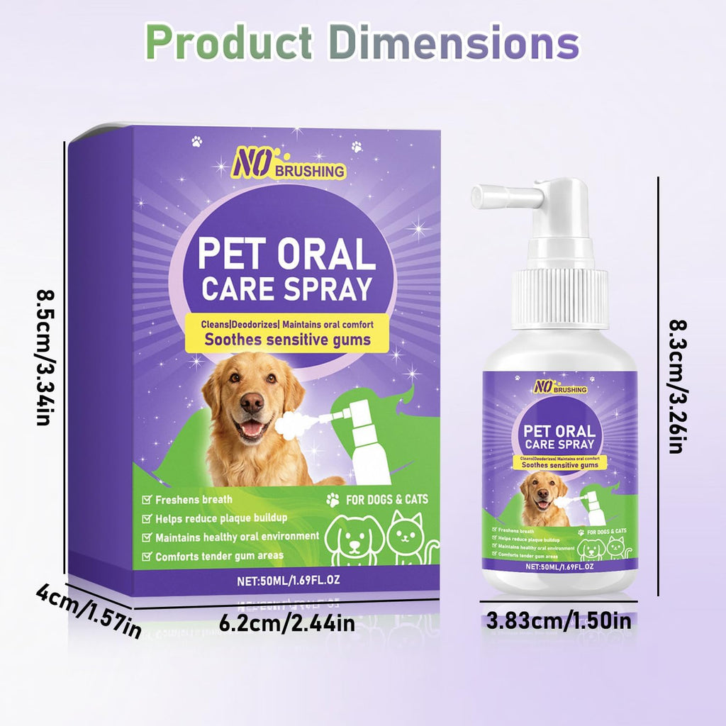 Wanban Dental Spray for Dogs - Oral Spray Bad Breath, Relieve Gum Redness & Infections, Reduce Plaque & Tartar, No Brushing Required